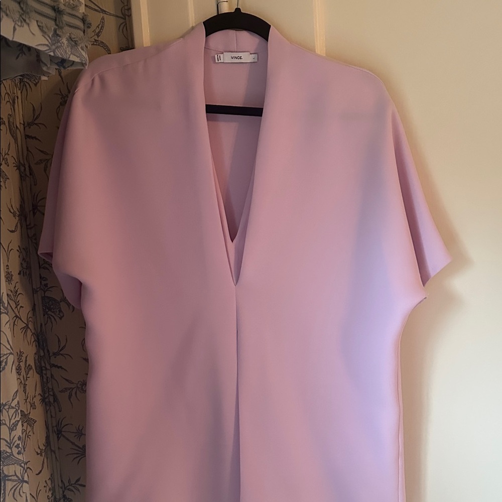 Vince Women's Blouse in Light Lavender size L large thick luxury fabric pleated